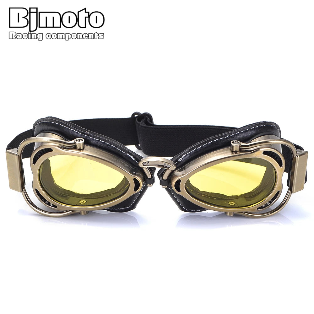 Vintage Windproof Dustproof Motorcycle Helmet Goggles Glasses For Cruiser Cafe Racer Pilot Glasses