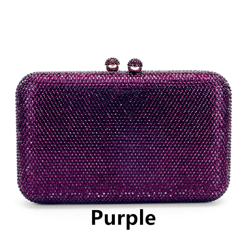 WHTUOHENG Crystal Evening Bag Black/Gold Evening Bag Women Diamond Clutches Bags Pink/Blue/Silver Rhinestone Clutch Formal Prom