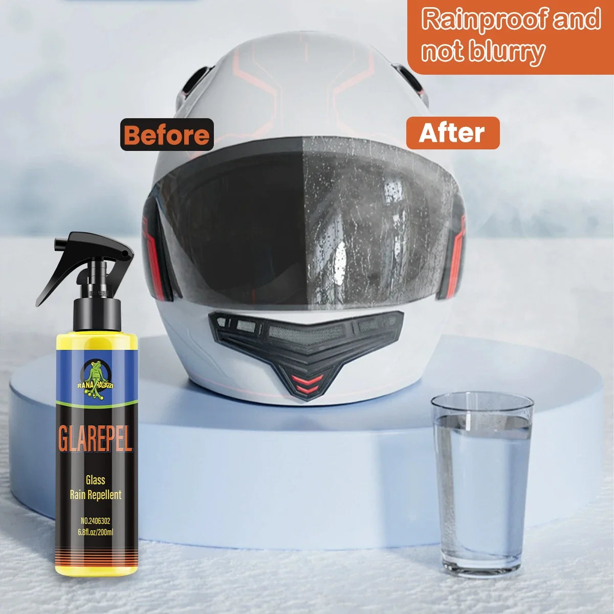 Motorcycle Water Repellent Spray Anti Rain Coating For Glass Fortify Hydrophobic Repellent Helmet Rainproof Agent RG302