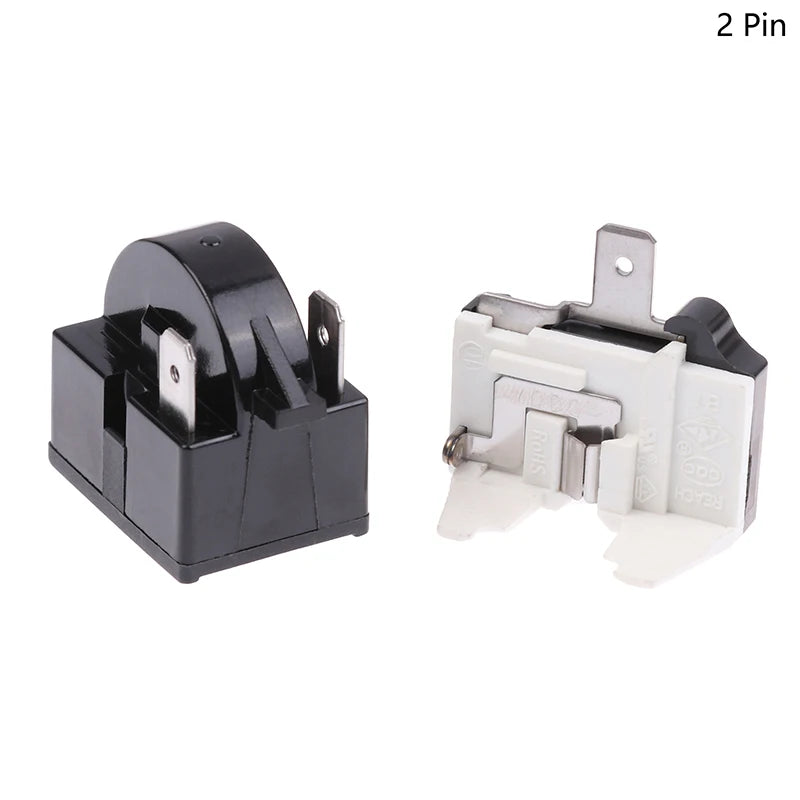 New【Refrigerator Compressor PTC Start Relay Refrigerator Starter Overload Protector 1/2 Pin 15 1/6H Replacement Protector】