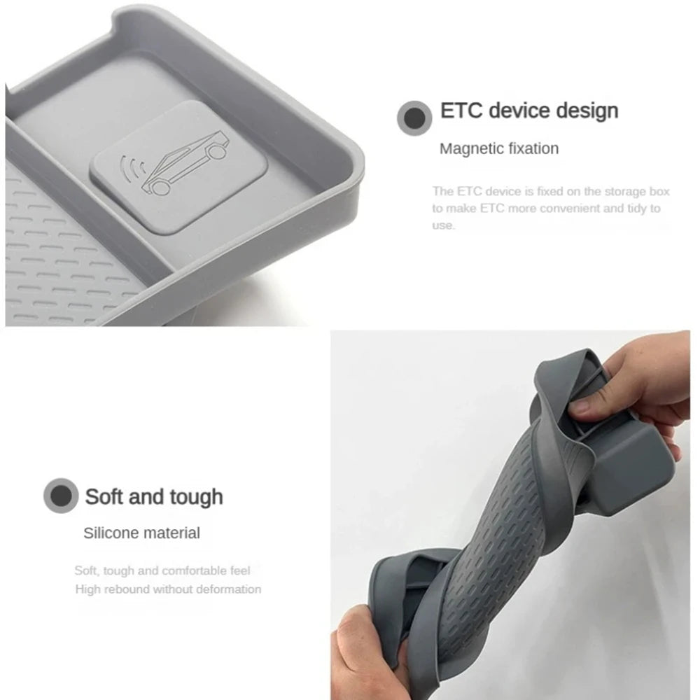Tissue Box Glasses Holder Case Dashboard Storage Tray For Tesla Model 3 Y Juniper 2025 2026 Center Console Organizer Accessories