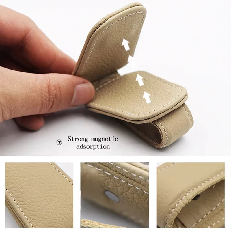 For Audi Sline A4 A3 A6 TT S4 S5 S6 A1 A2 A5 A7 A8 Q1 Q2 Q3 Q4 Q5 Q6 Q7 Q8 B8  Car Sun Visor Glasses Case Holder Sunglasses Clip