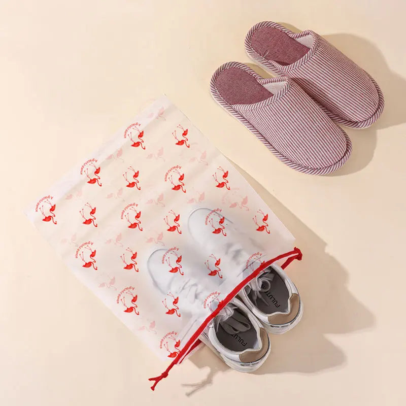 10Pcs Transparent Waterproof Travel Cosmetic Bag Towel Socks Plastic Drawstring Storage Bag Bathroom Transparent Beach Bag