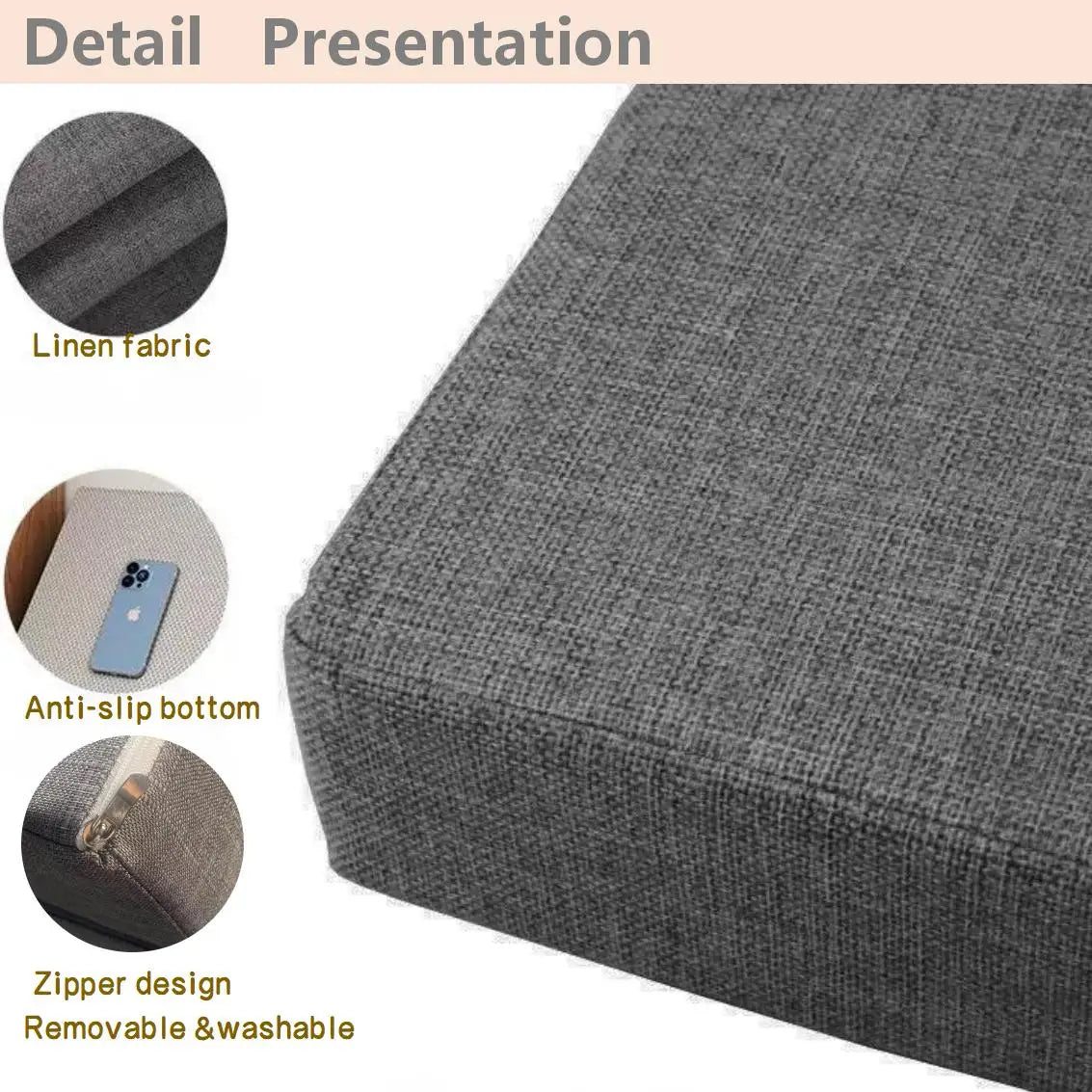 Custom Bench Cushions Chair Seat Sofa Pillow Bay Window Cushion Indoor /Outdoor Cushions for Garden Bench Seat Swing Backseat