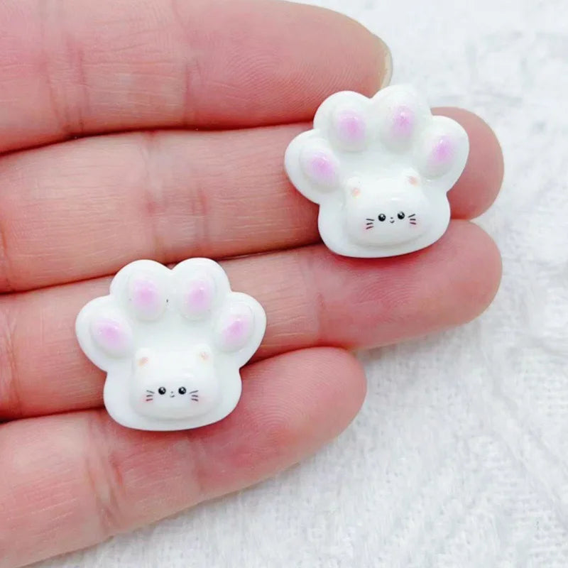 10pcs Cartoon Cute Cat Claw Resin Patch Creative Water Cup Decoration Phone Case Refrigerator Adhesive Material