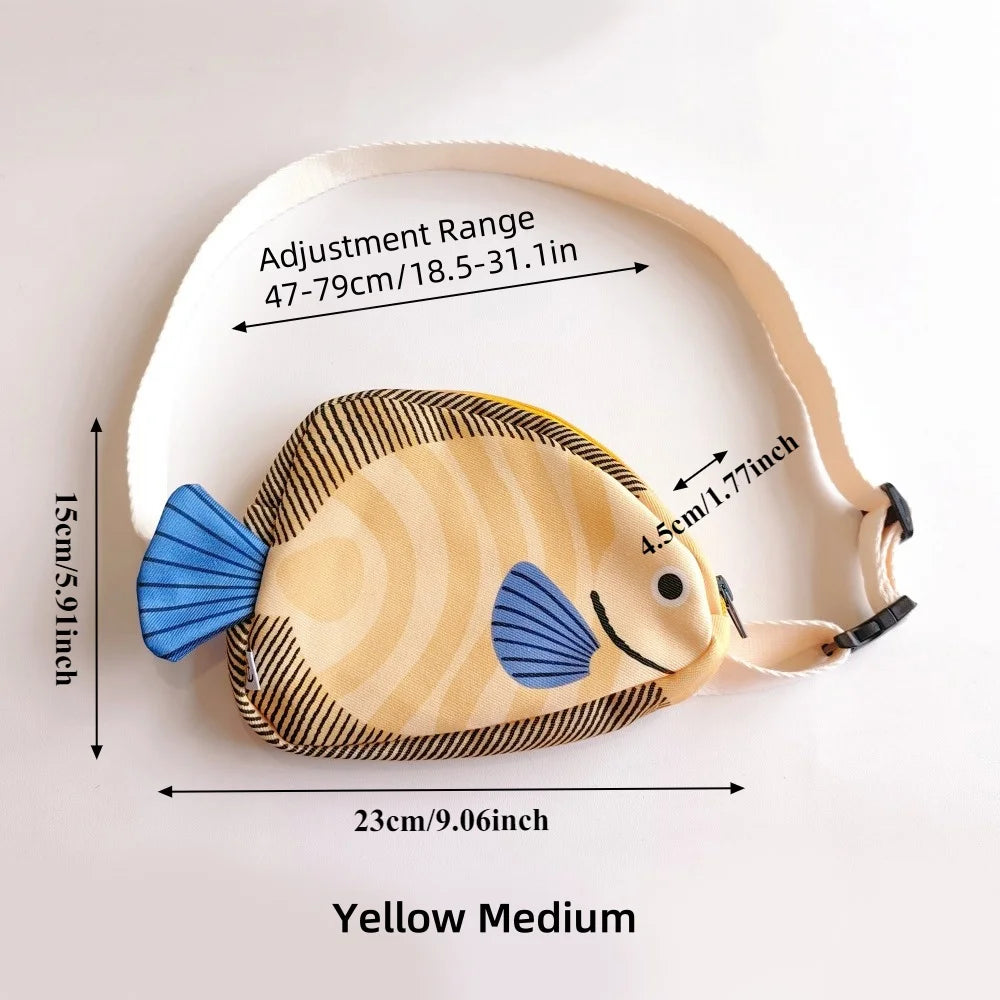 Unique Fish-Shaped Waist Bag, Outdoor Crossbody Bag, Large Capacity Casual Storage Bag, Camping Hiking Outdoor Leisure Small Backpack, Gift