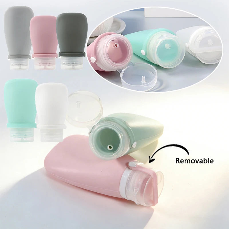 10PCS 30/60/90ml Empty Refillable Silicone Travel Soft Squeeze Tube Leakproof For Shampoo Lotion Bottle Portable Container