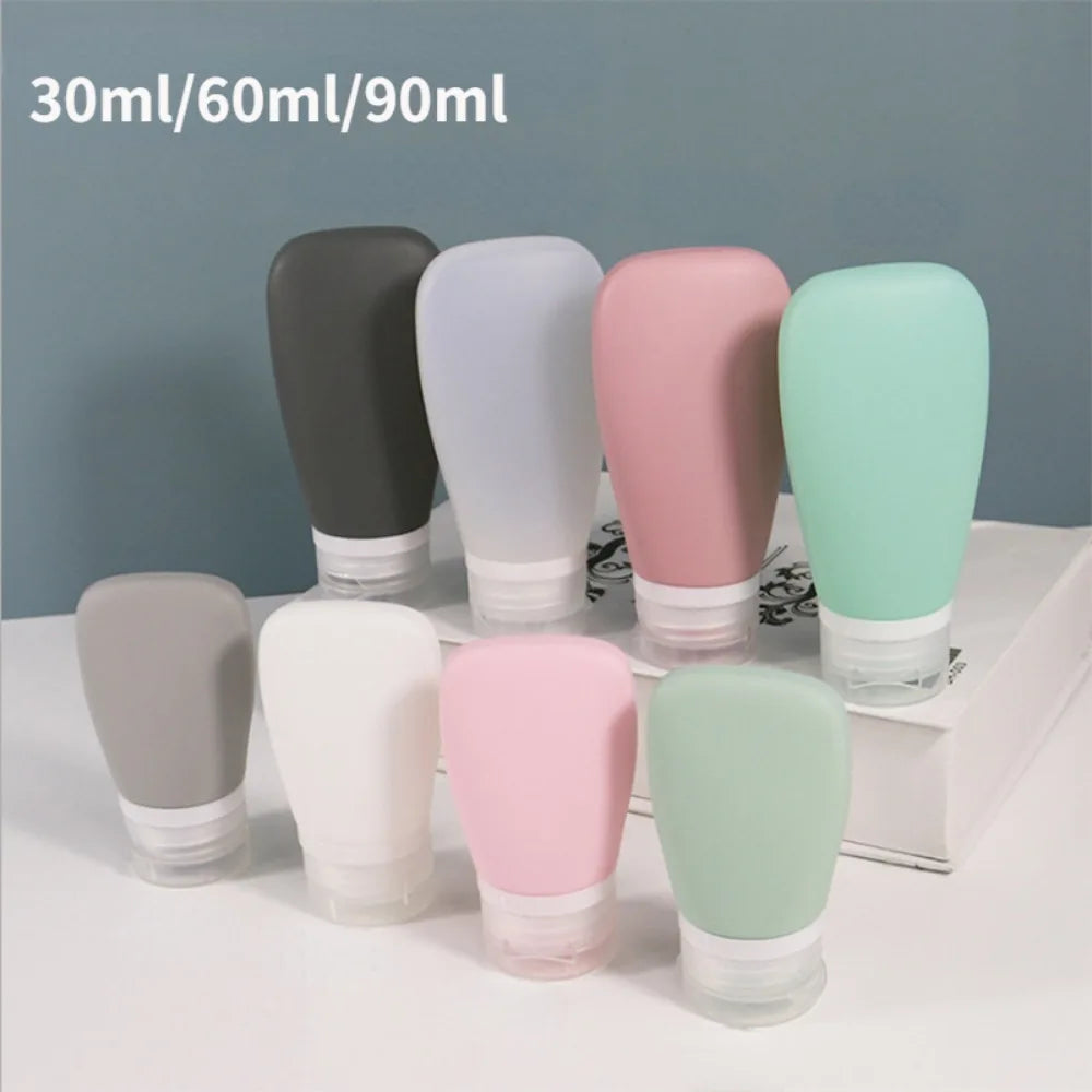 38/60/100ml Portable Refillable Travel Essential Silicone Toiletries Bottle for Shampoo Moisturizer Shower Gel Lotion Face Wash