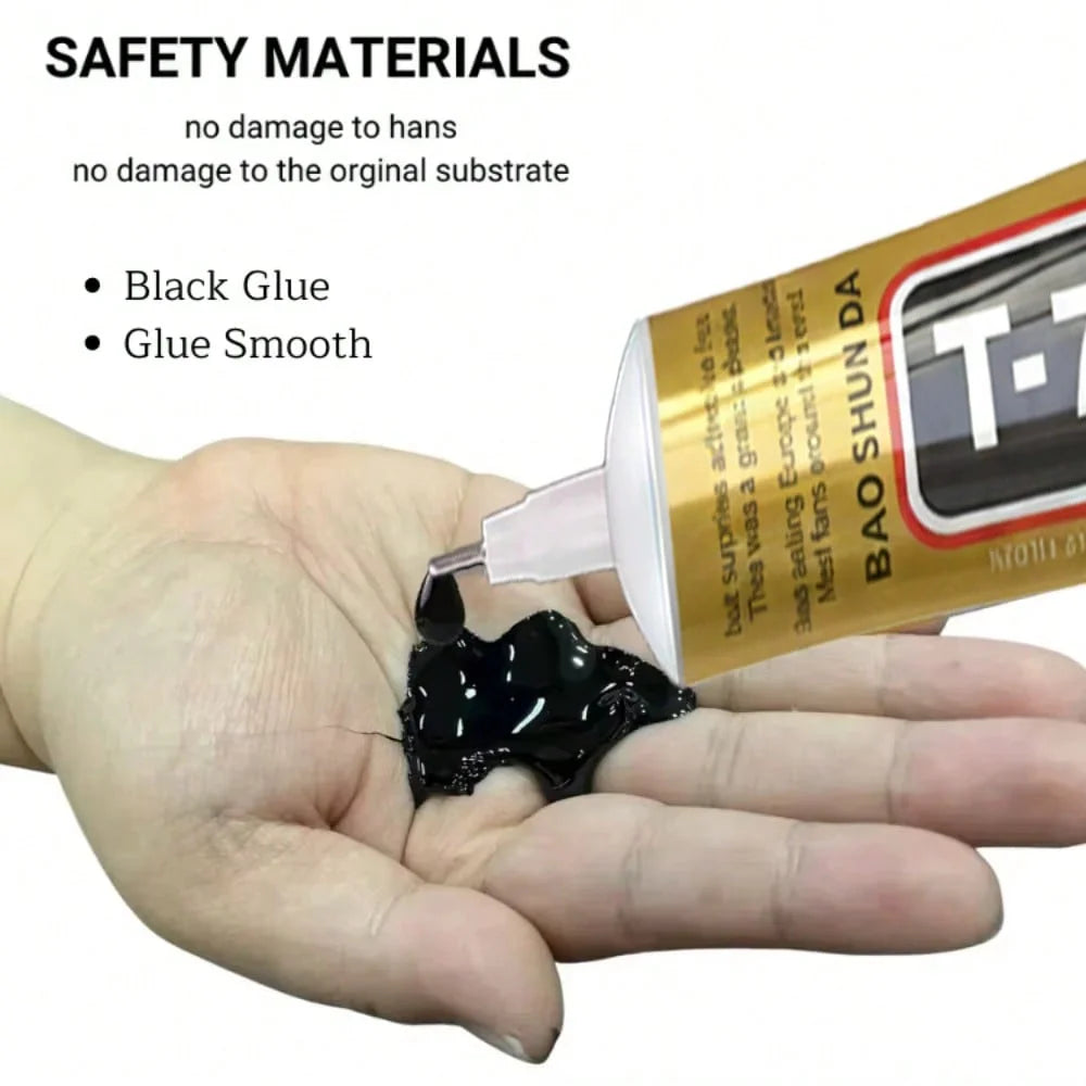 T7000 Black Contact Cellphone Tablet Repair Adhesive Glue - 15ML 25ML 50ML 110ML With Fine Needle Tip For Screen, Frame, LCD Sea