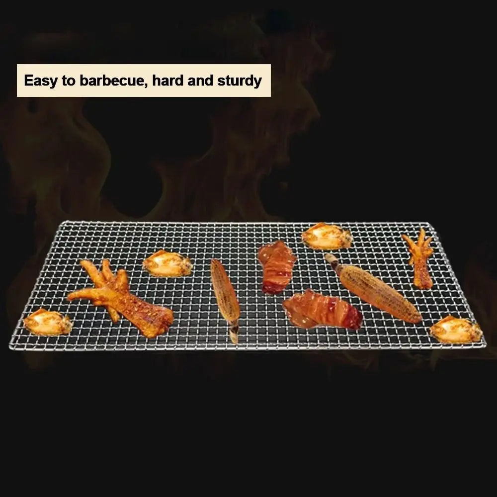 New Iron Wire Grill Racks Reusable Nonstick Barbecue Net Square Grill Net