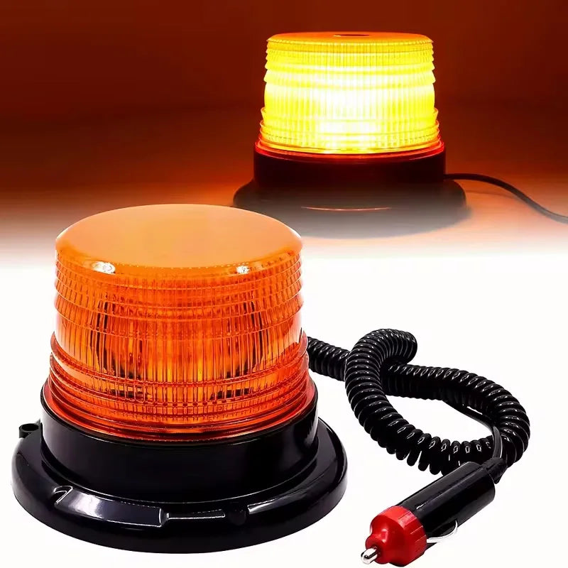 1/2pc Magnetic Flashing Yellow Emergency Lamp Safety Alert Light need AAA Battery Power for Outdoor Camping Road Safety Light