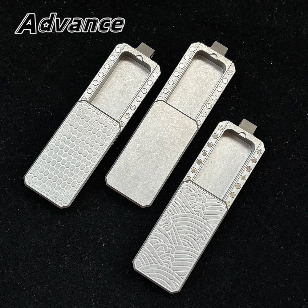 Mini Size Storage Box Portable Magnetic Push Box Titanium Alloy Outdoor Tool EDC