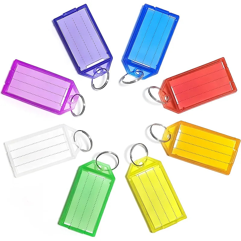 5~100pcs Keychain Key Tags Label Baggage Tag with Split Ring Colorful Plastic for DIY Numbered Name ID Label Name Tags TMZ