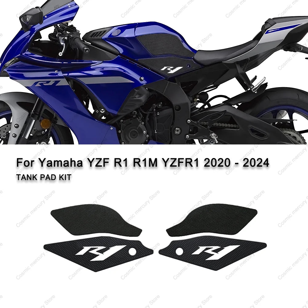 Motorcycle Non-slip Side Fuel Tank Stickers Waterproof Pad Rubber Sticker Tank Pad For Yamaha YZF R1 R1M YZFR1 2020 - 2024