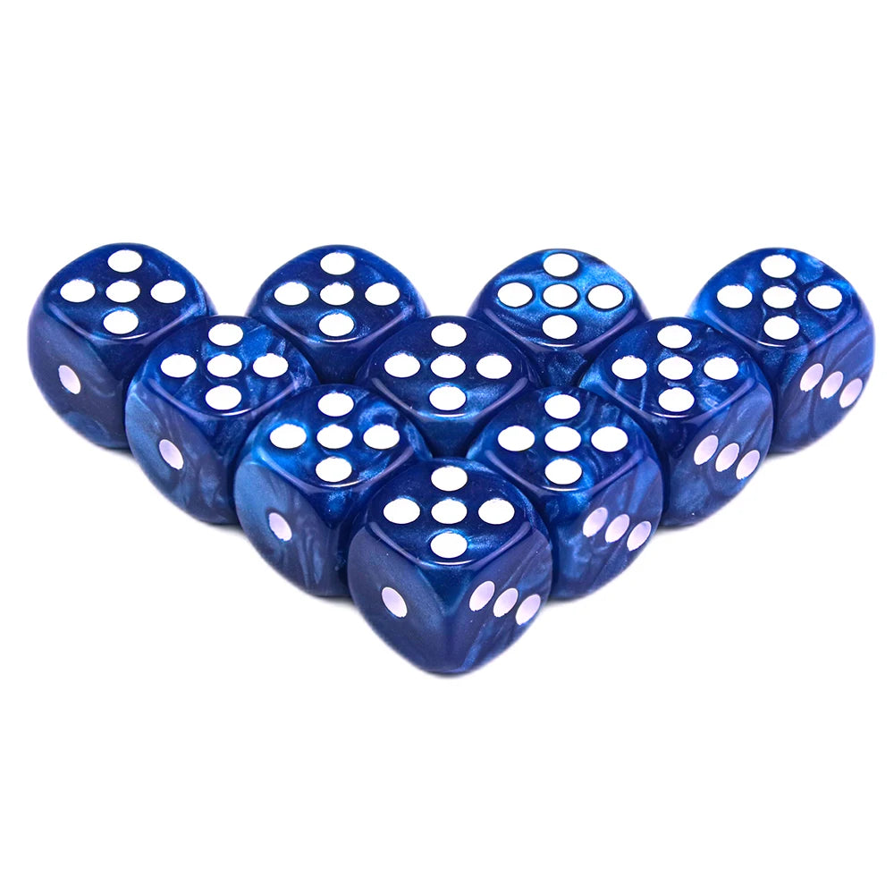 10Pcs Dice D6 16mm Gambling Dice Marble Effect Dots Dice Game Accessories and Gift