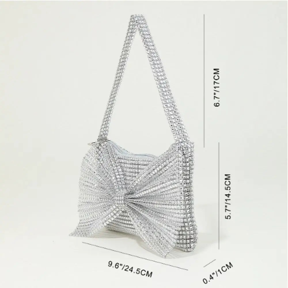 Circular Evening Bag Fashion Bow knot Decorate Banquet Clutch Rhinestone Sparkling Clutches Bag Women Female