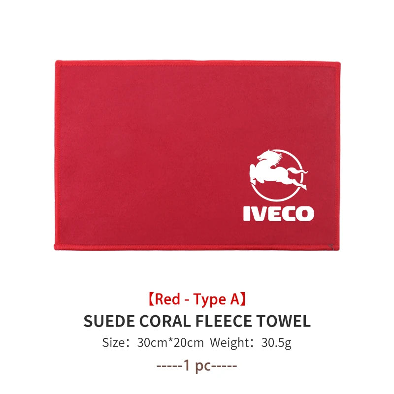 For IVECO Car Cleaning Cloth Towel Deer Skin Velvet Washing Tool Accessories Daily Eurocargo‌ S-Way T-Way Stralis‌ Powerstar‌