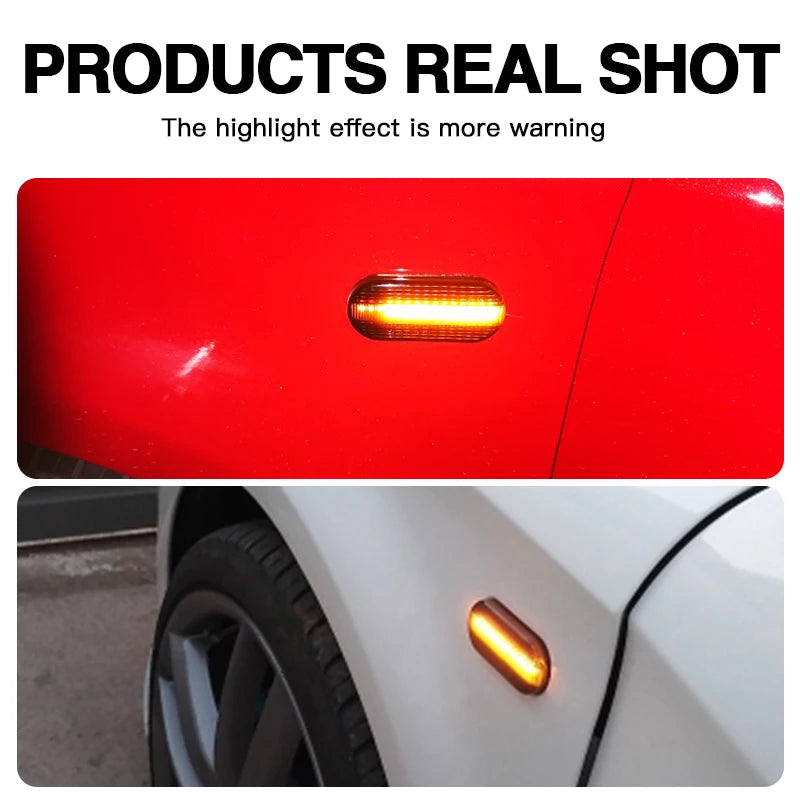 2PCS LED Side Marker Lights Canbus For Ford C-Max 07- Fiesta 01- Focus 04-07 Fusion 02- Galaxy 95-00 Dynamic Turn Signal Lamps