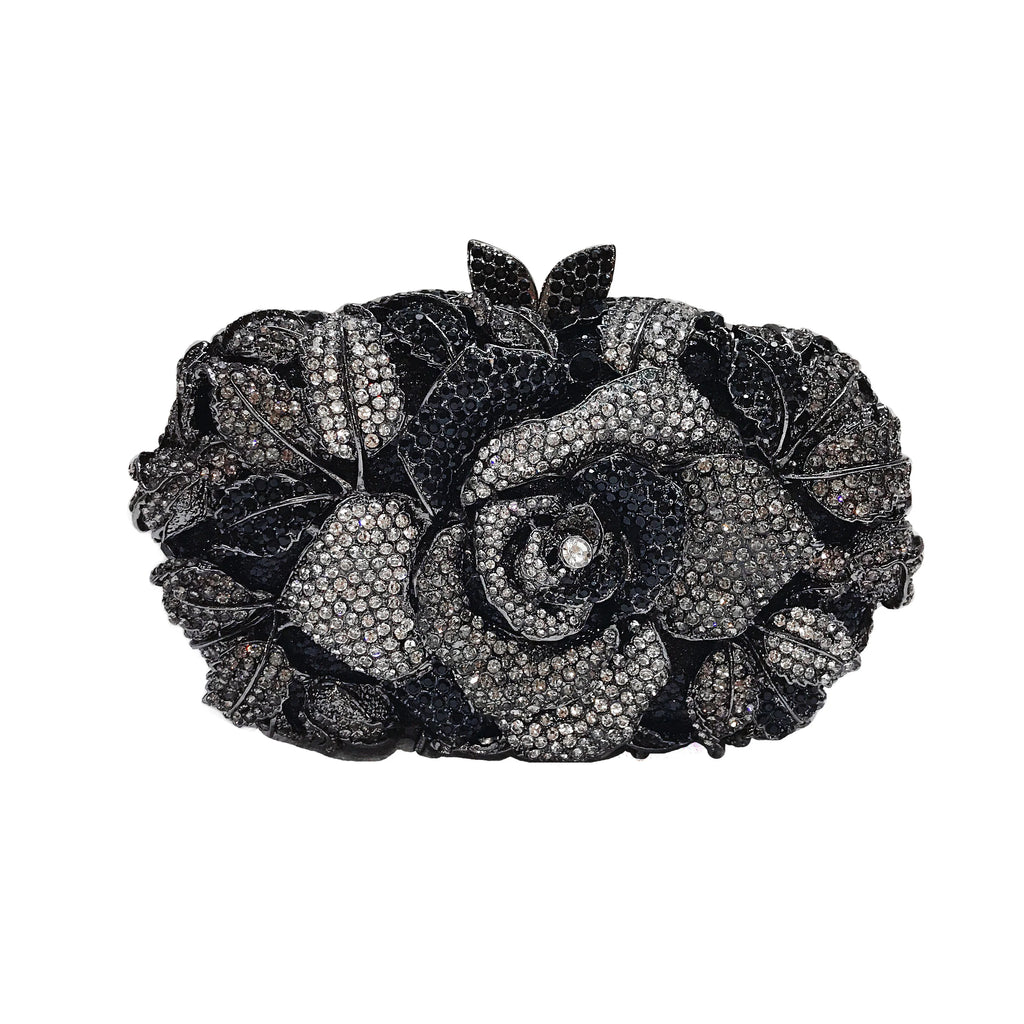 A flower cut-out diamond dinner bag, diamond bag, women's clutch