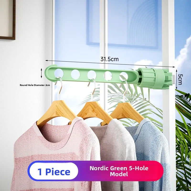 Travel-Friendly Window Frame Clothes Drying Rack Clip-On Small Size Balcony Clothesline Outdoor Clothes Hanger Plastic Material