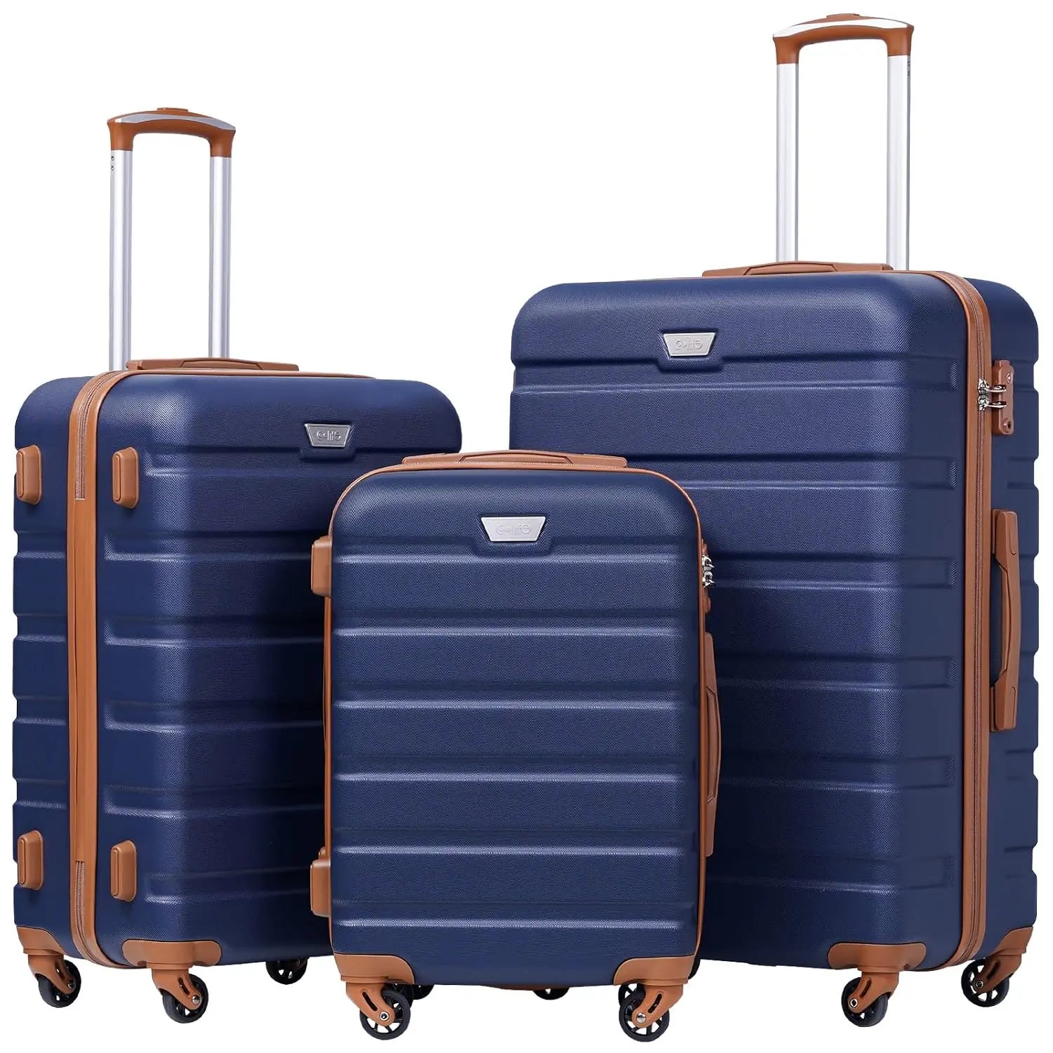 3 Piece Lightweight Durable Hardshell Luggage Set 360° Spinner Wheels TSA Approved Lock Suitcases, Customize