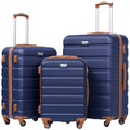 3 Piece Lightweight Durable Hardshell Luggage Set 360° Spinner Wheels TSA Approved Lock Suitcases, Customize