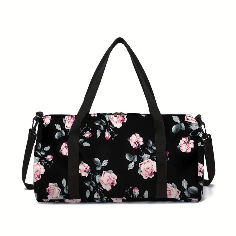 Forest Flowers Large Capacity Luggage Bag for Boy and Girls Best Gifts 2D Flat Cartoon Travel Duffels Hand Bag for Children
