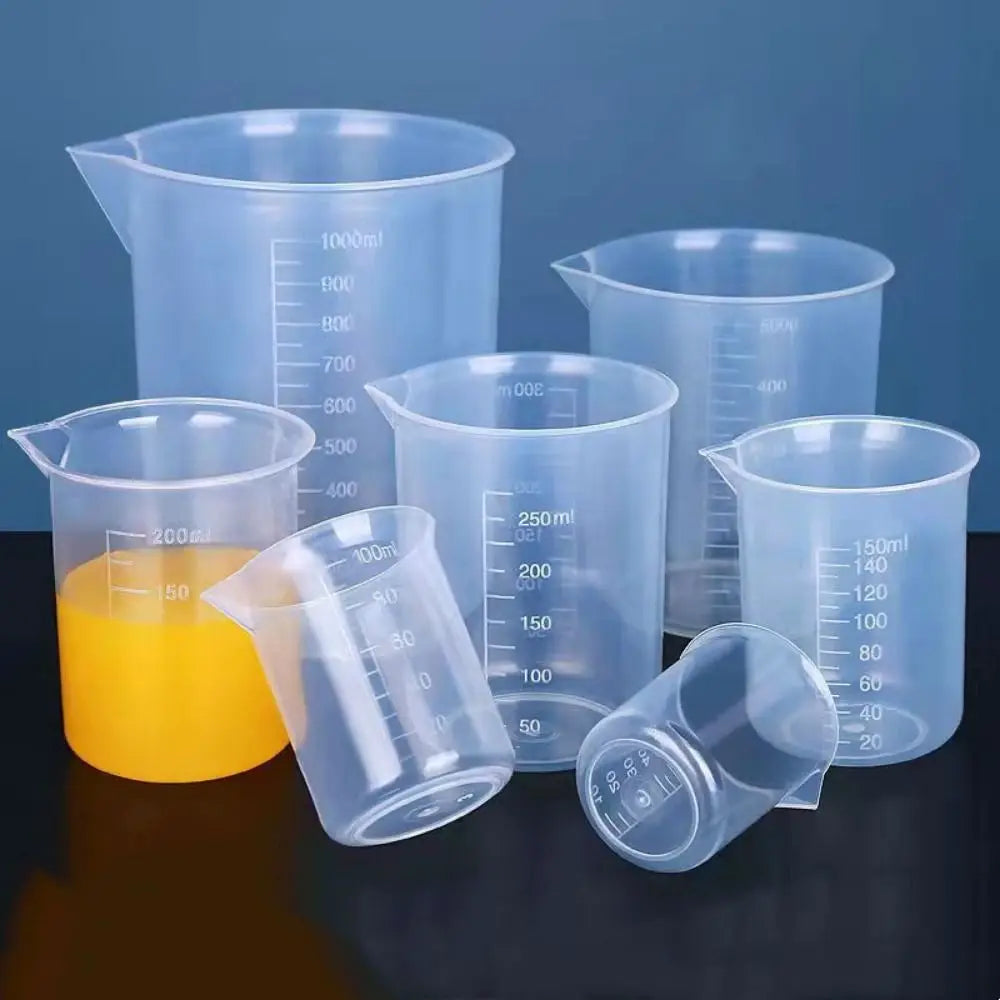 50/100/150/200/250/500/1000ML Stackable with Scale Thickened Transparent Graduated Cylinder Beaker Measuring Cup Mixing Cups