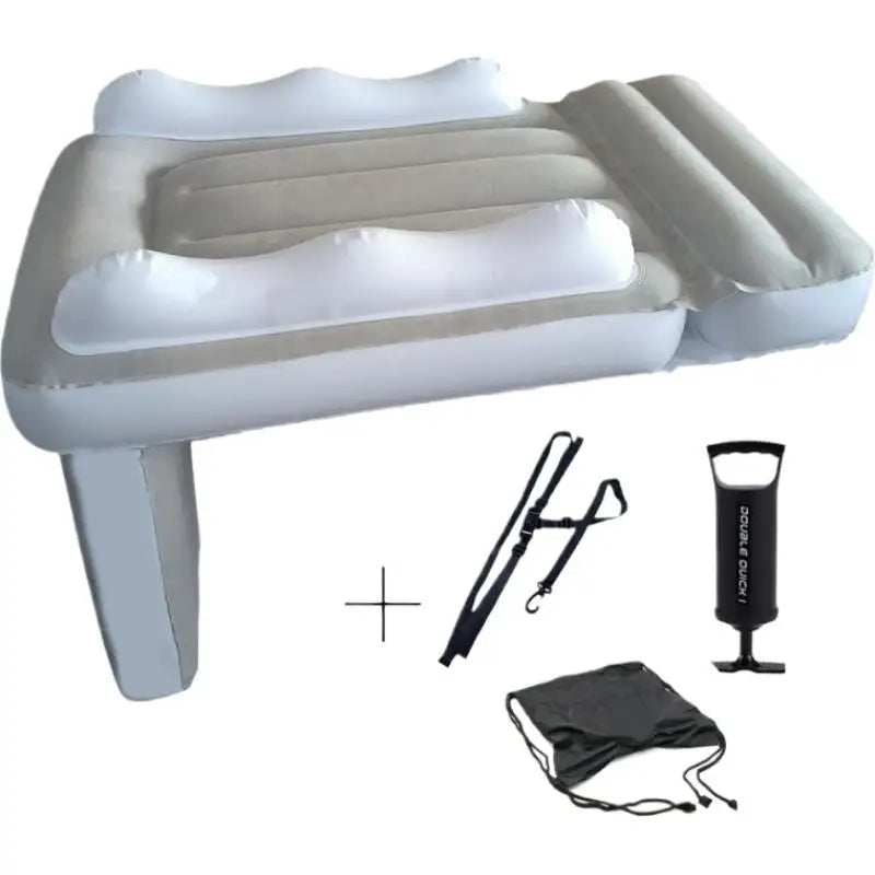 Portable Toddler Inflatable Airplane Bed Kids Car Rear Seat Extender Mattress Thickened Flocking Travel Sleep Mat