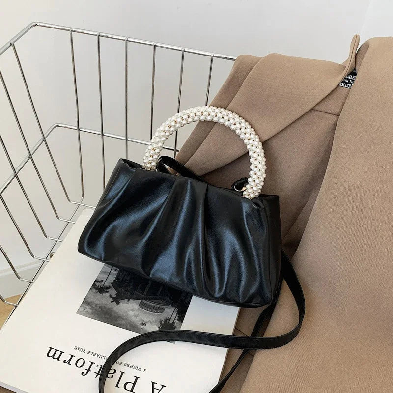 2026 Fashion Solid Color Soft Cloud Shaped Handbag Minimalist Ladies Single Shoulder Crossbody Bag Daily Casual Purse