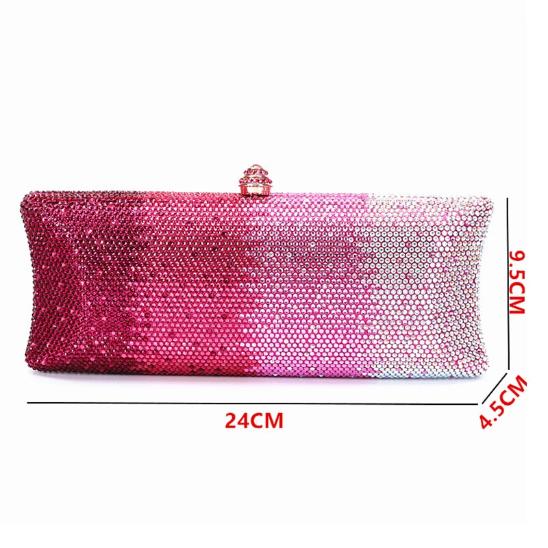 Women's Sparkling Rhinestone Dragonfly Evening Clutch Bag Glamorous Beaded Design for Parties & Events Can Be Matched with Shoe