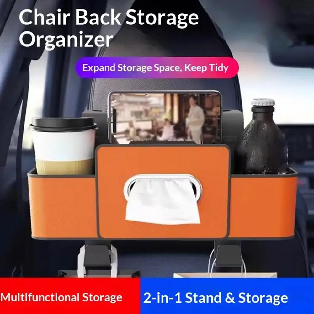 Car Chair Back Storage Box,Multifunctional Tissue Box,Car Water Cup Seat Back Storage Box,Car Interior Decoration Hook