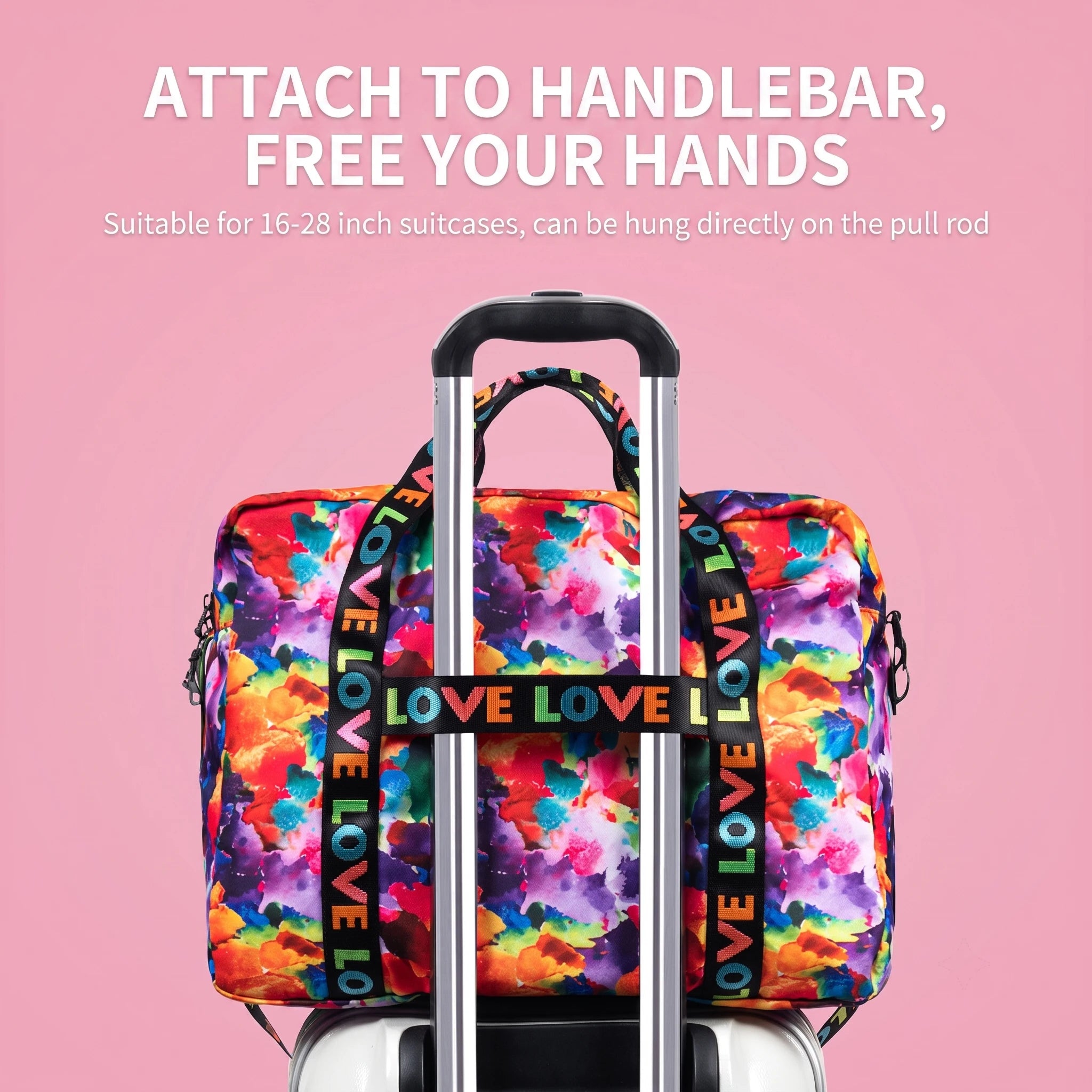 Women's travel bag, large capacity, lightweight portable travel luggage bag short-distance bag, foldable storage shopping bag