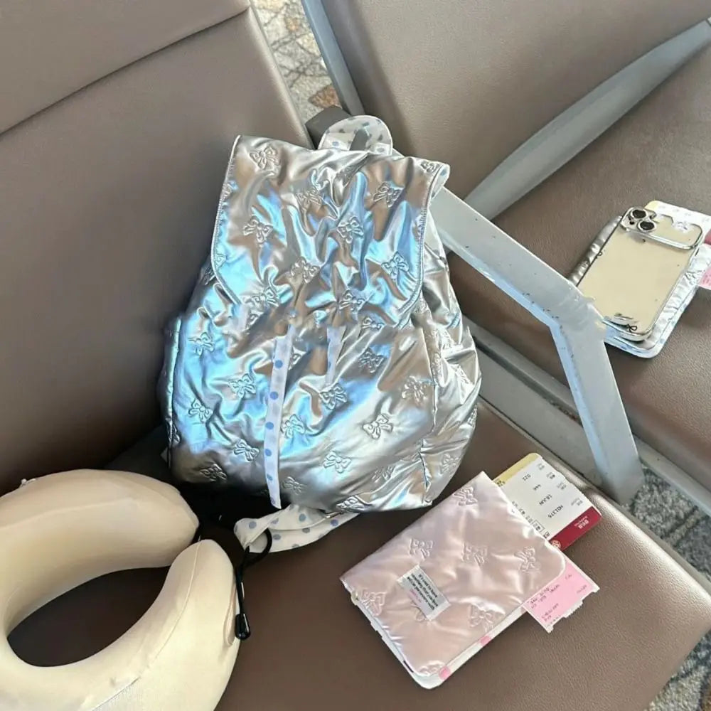 Portable Pink Silver Passport Cover PU Bowknot Card Holder Large Quality Accessories Certificates Passport Bag