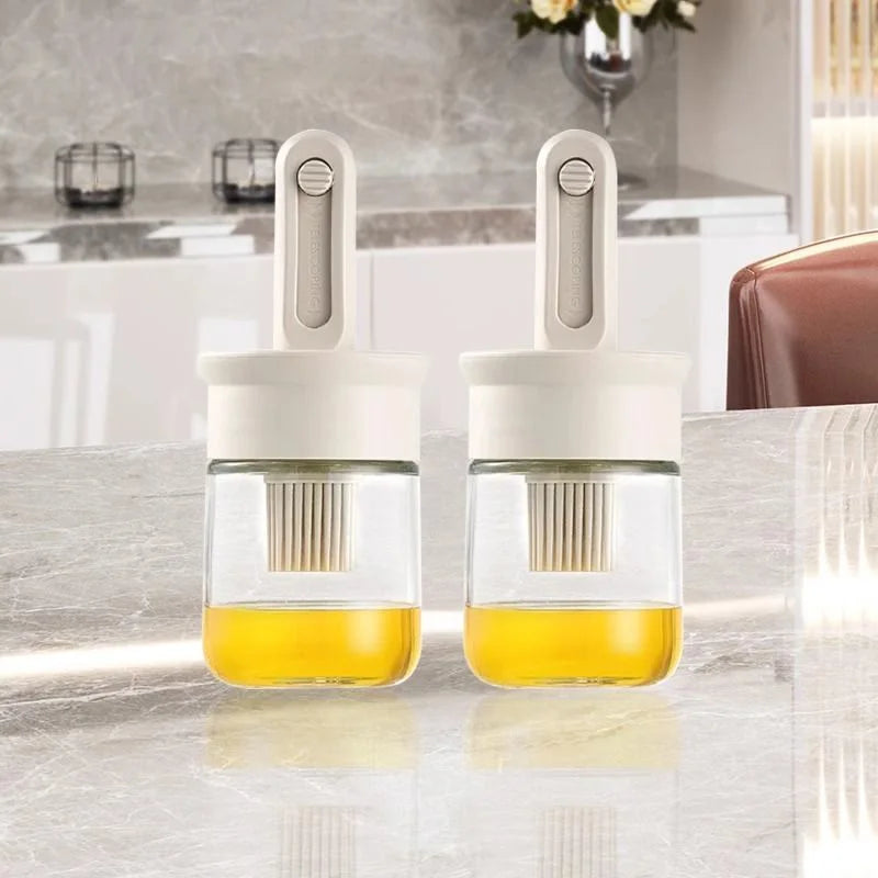 GIANXI Food Grade Baking BBQ Brush Oil Brush Oil Bottle One Glass Household Heat Resistant Kitchen Silicone Brush BBQ Tools