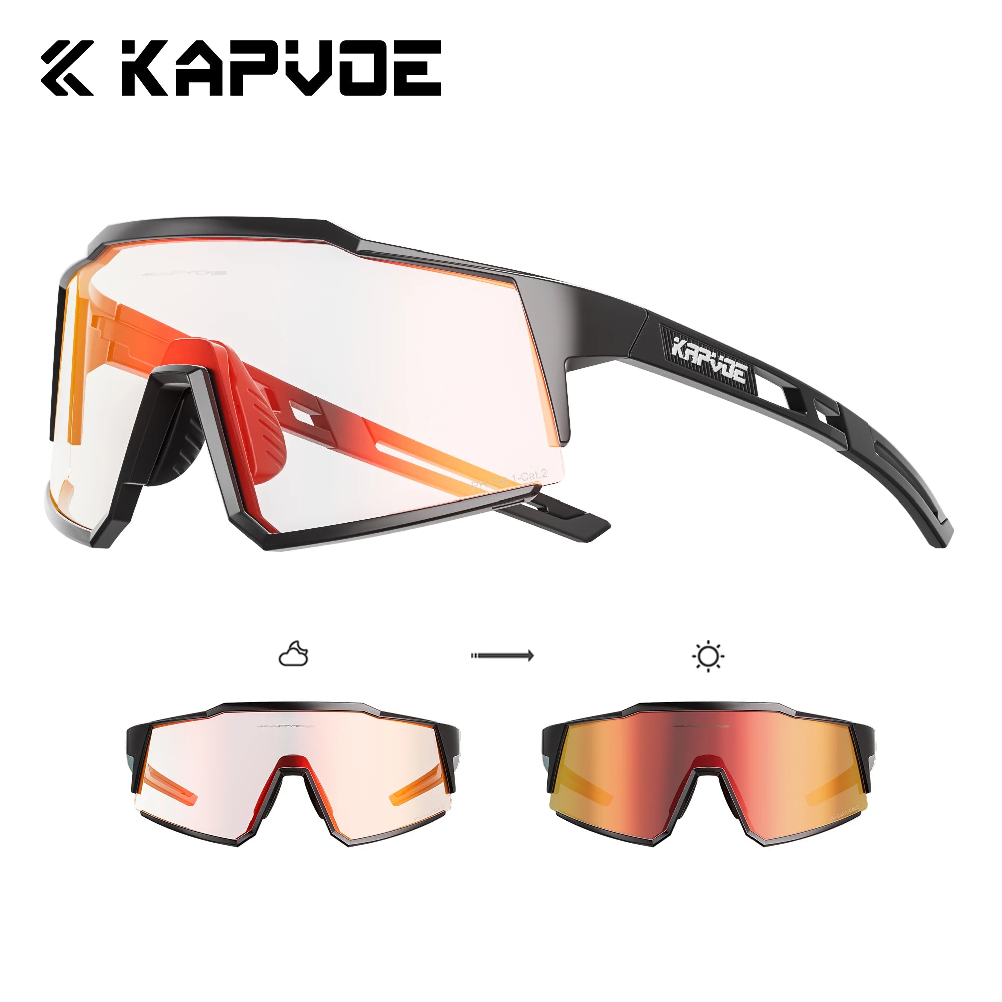 KAPVOE New Mountaineering Sunglasses Cycling Glasses Outdoor Sports Hiking Eyewear Glasses Men Women MTB Bicycle UV400 Windproof
