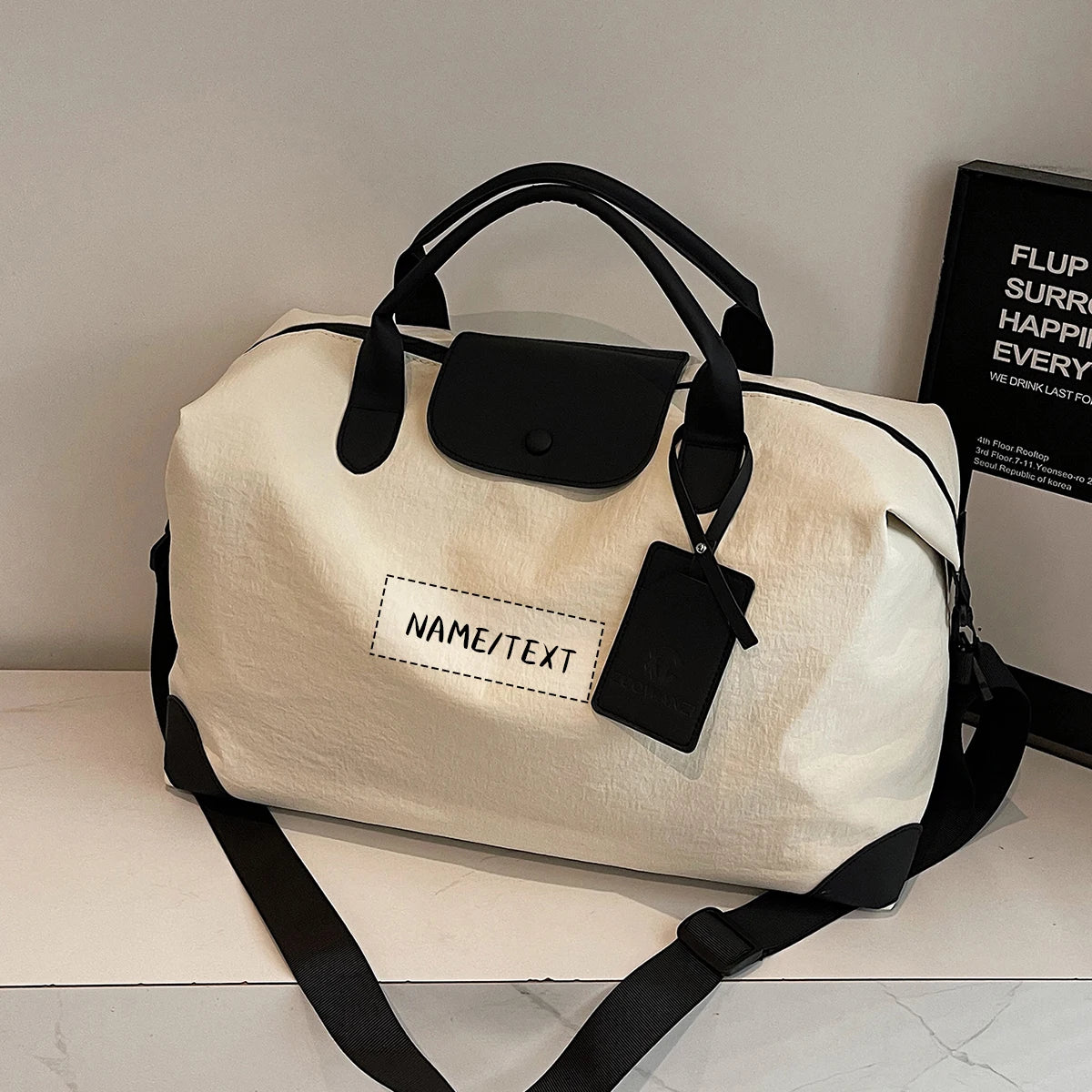 Logo Classy Custom Travel Bag Women's Sports Fitness Bag Travel Crossbody Lightweight Luggage Bag Swimming Tote Bag DIY
