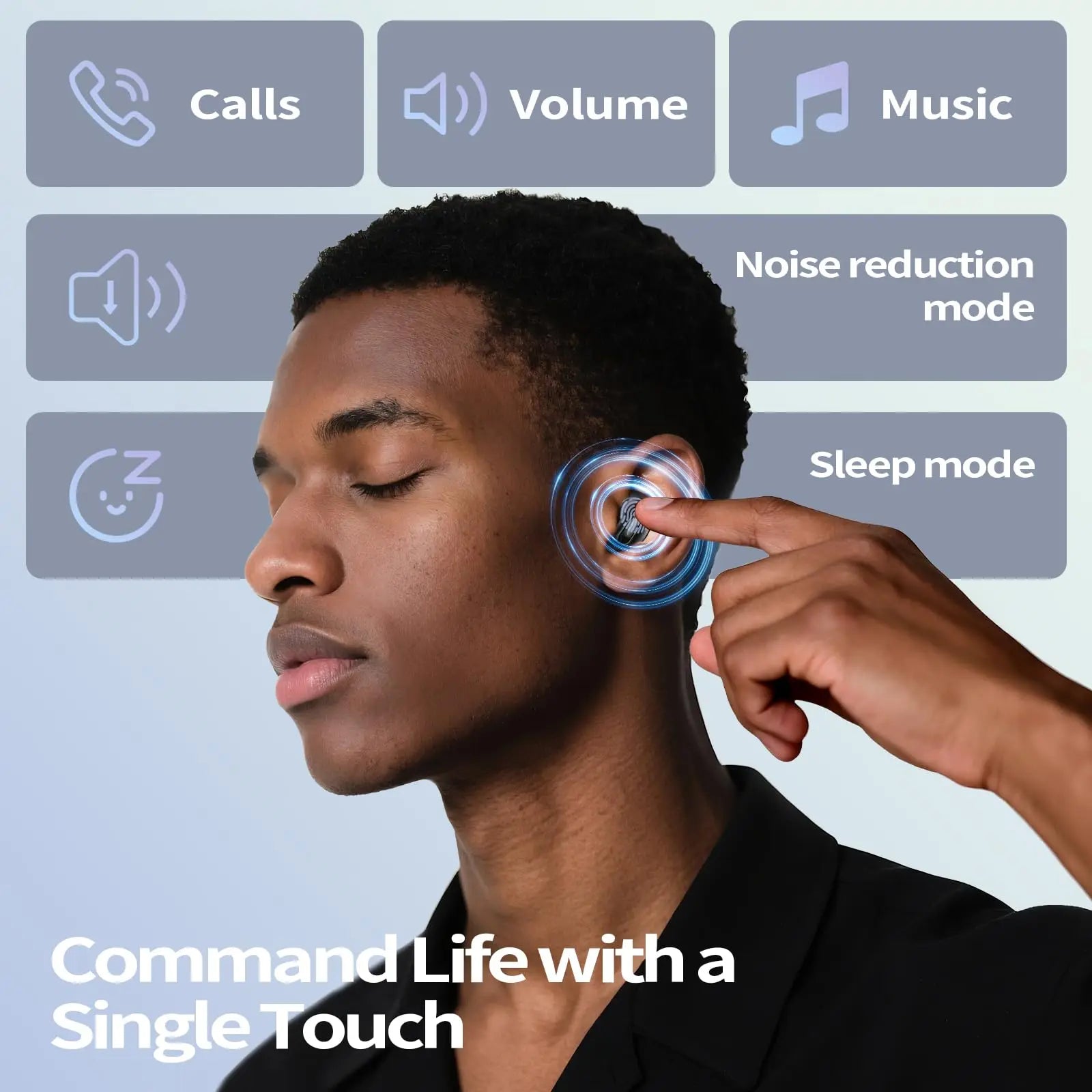 D20 Mini Sleep Earbuds for Side Sleepers | ANC Bluetooth 5.4 48H Battery IP7 Waterproof Hi-Fi Bass ENC Mic.