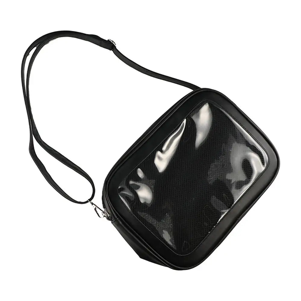 Zipper Bag Solid Color Itabag PU Idol Merchandise Storage Transparent Bags Small Item Bag Storage Bag Shoulder Bag Children