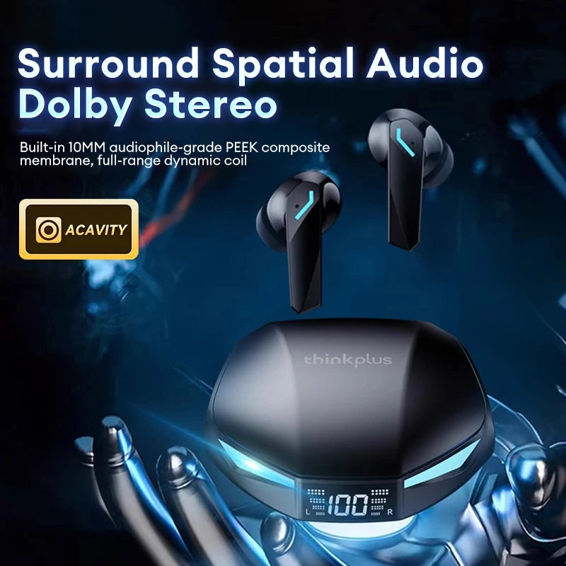New Lenovo XT53 Wireless Upgrade Bluetooth 5.4 Earbuds LED Digital Display Waterproof Earphones HD Call Low Latency Game Headset