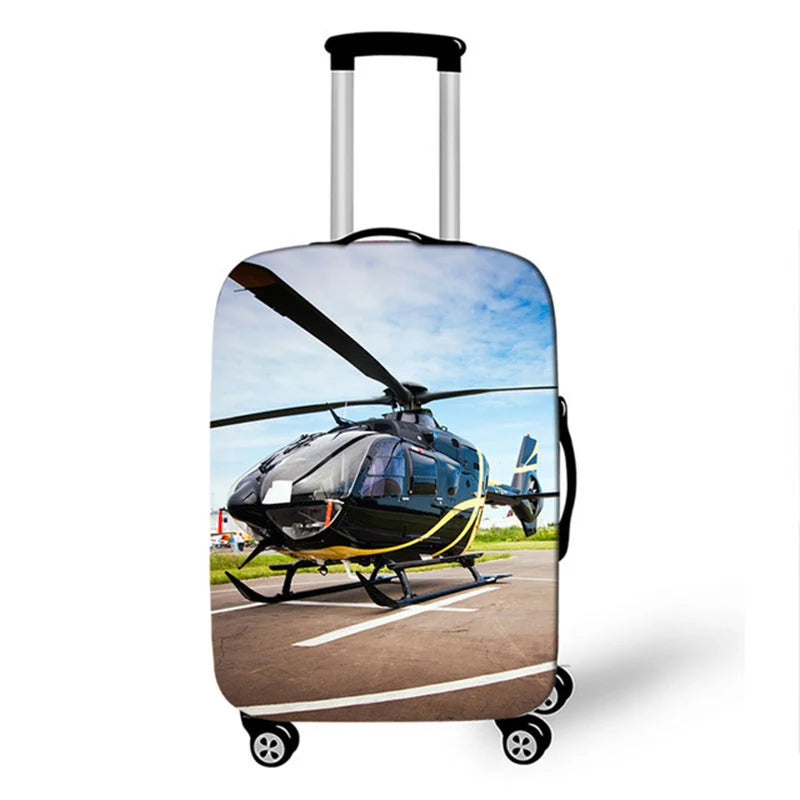 3D Aircraft Travel Suitcase Cover Elastic Fabric Luggage Protective Cover 18-32 Inch Thicken Trolley Case Cover Travel Accessory