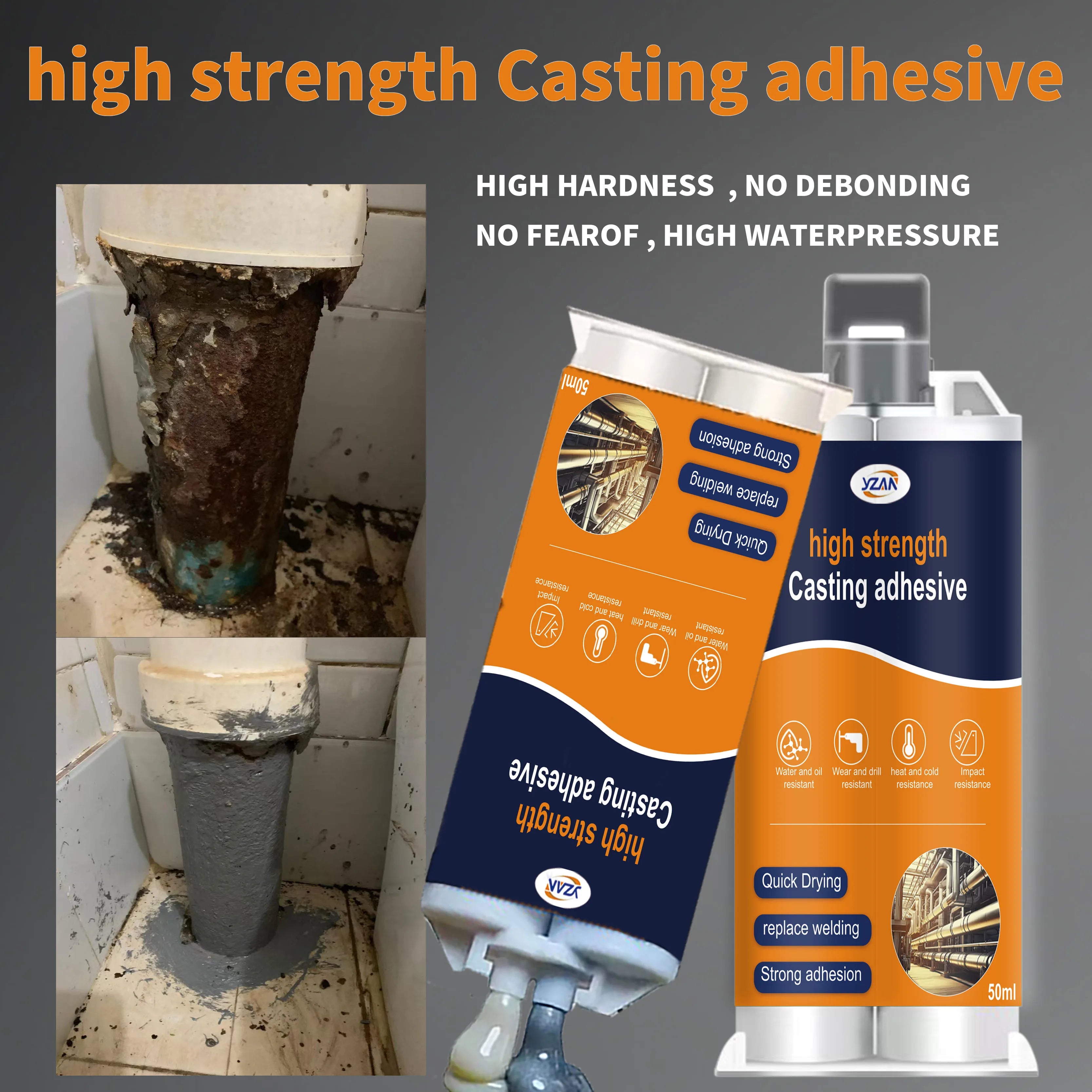 LOOLIFL new metal A B super glue, casting adhesive, plastic welding adhesive, waterproof sealant, epoxy resin adhesive, send glue injection tool, factory direct sales