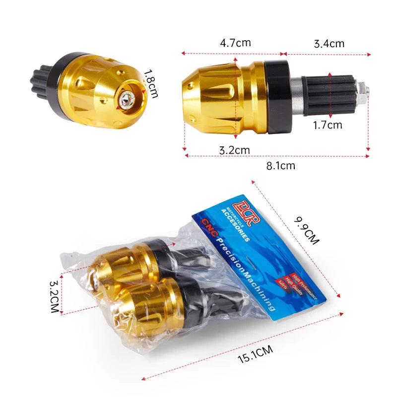 2Pcs Universal Motorcycle Handlebar Grips Handle Bar Cap End Plugs Counterweight Cap Protective Aesthetic Accessories