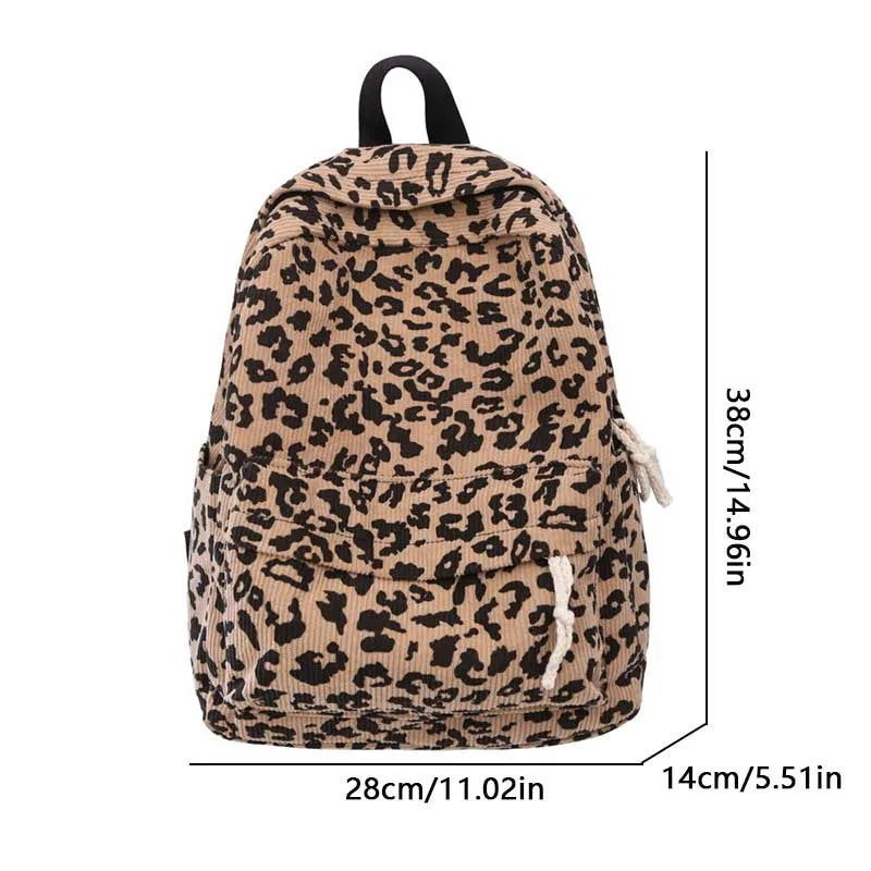 Casual Commuter Travel Leopard Print Women's Backpacks Large Capaci Lightweight School Bag Leisure College Student Backpack