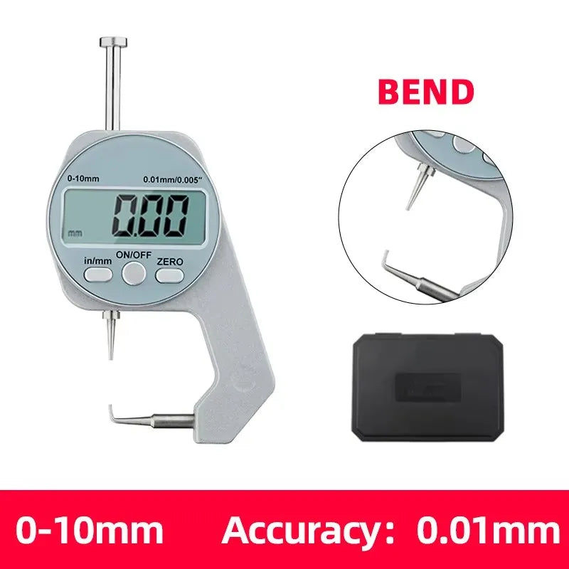 Digital Display Thickness Gauge Zinc Alloy Electronic LCD Micrometer Metric Imperial Wall Thickness Measurement Tools 0-10/20mm