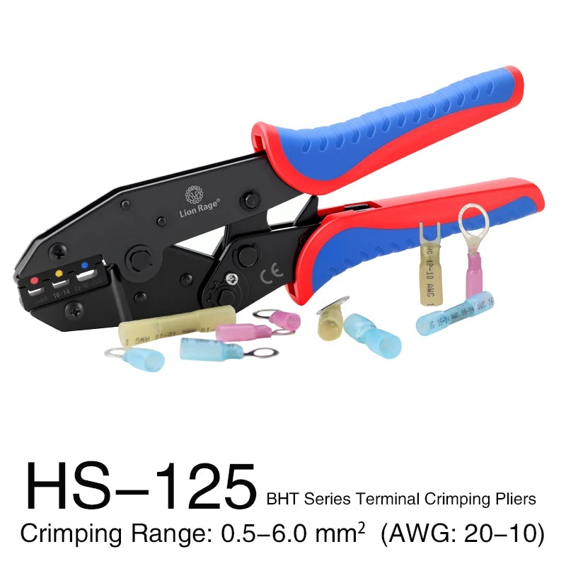 HS-125 BHT Series Electrical Wiring Crimping Pliers - Home Improvement Terminal Crimp Tools Hand Tools for Wire Crimping