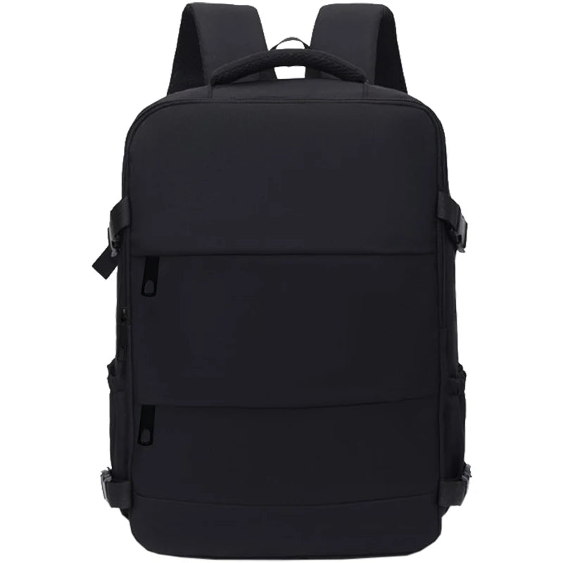 Versatile Women's Travel Backpack with Shoe Compartment, Multi-pocket Laptop Bag with Luggage Strap for Work & Trips