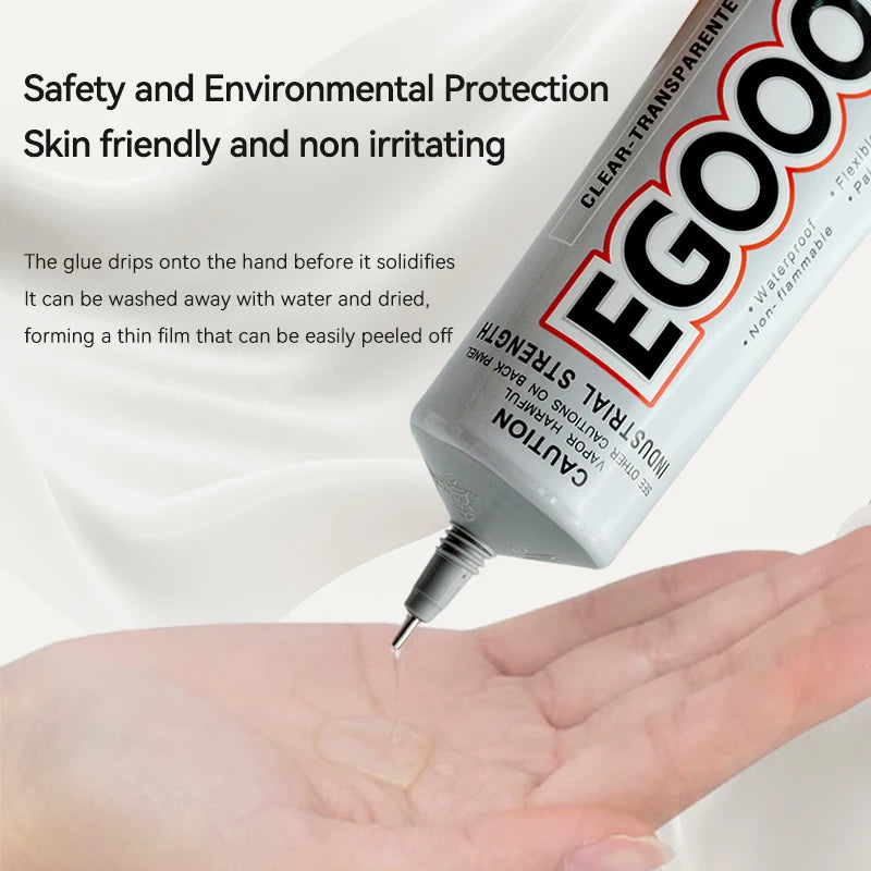 Zhanlida 50/110ML EGOOO Jewelry Decoration Glue Transparent DIY Pen Diamond Clothes Drill Phone Case with Needle Applicator