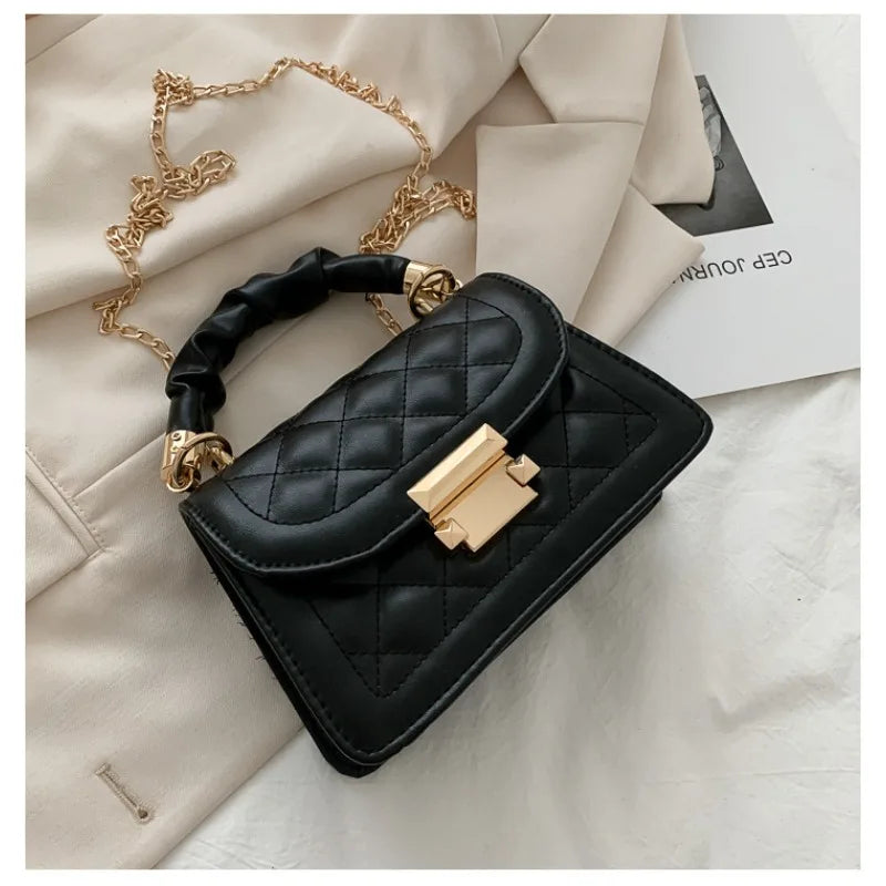 Internet Celebrity Popular Women's Small Square Bag, Classic and Simple Chain Bag, Commuting Hand-Held Crossbody Bag