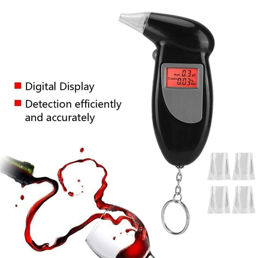 Portable Breath Alcohol Tester Handheld Breathalyzer Alcotest Alcohol Test Tools Backlight Digital Set Car Accessories Universal